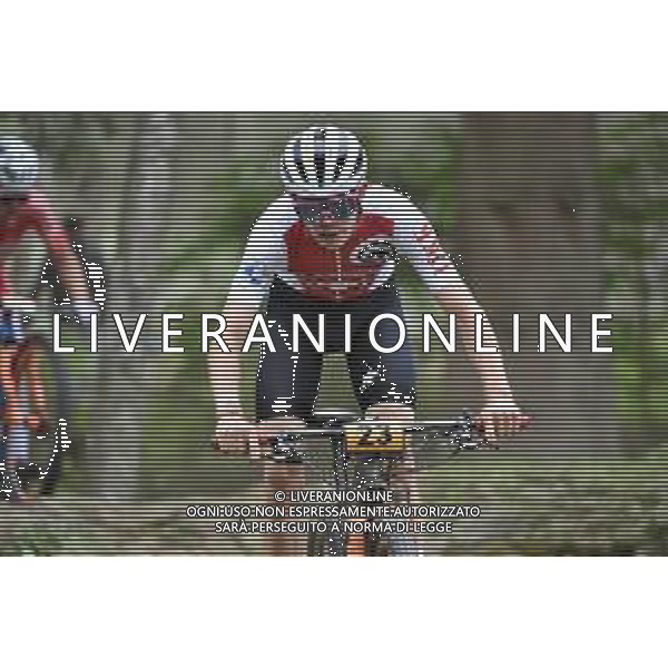 © TVRG Janis Baumann (Svizzera) specialita\' Cross Country - gara maschile under 23 UCI MTB World Championships 2021 Campionati del Mondo di Mountain Bike 25-29 agosto 2021 Val di Sole Daolasa di Commezzadura (TN) Centro sportivo BikeLand 28 agosto 2021 foto Roberto Garavaglia/ag. Aldo Liverani sas/AGENZIA ALDO LIVERANI SAS