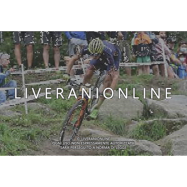 © TVRG Roberto-Dumitru Burta (Romania) specialita\' Cross Country - gara maschile under 23 UCI MTB World Championships 2021 Campionati del Mondo di Mountain Bike 25-29 agosto 2021 Val di Sole Daolasa di Commezzadura (TN) Centro sportivo BikeLand 28 agosto 2021 foto Roberto Garavaglia/ag. Aldo Liverani sas/AGENZIA ALDO LIVERANI SAS
