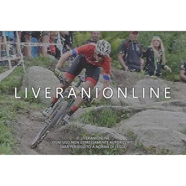 © TVRG Martin Vidaurre Kossmann (Cile) specialita\' Cross Country - gara maschile under 23 UCI MTB World Championships 2021 Campionati del Mondo di Mountain Bike 25-29 agosto 2021 Val di Sole Daolasa di Commezzadura (TN) Centro sportivo BikeLand 28 agosto 2021 foto Roberto Garavaglia/ag. Aldo Liverani sas/AGENZIA ALDO LIVERANI SAS