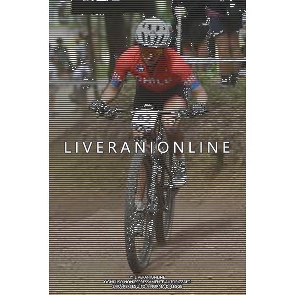 © TVRG Evelyn Munoz Jaramillo (Cile) specialita\' Cross Country - gara femminile elite UCI MTB World Championships 2021 Campionati del Mondo di Mountain Bike 25-29 agosto 2021 Val di Sole Daolasa di Commezzadura (TN) Centro sportivo BikeLand 28 agosto 2021 foto Roberto Garavaglia/ag. Aldo Liverani sas/AGENZIA ALDO LIVERANI SAS