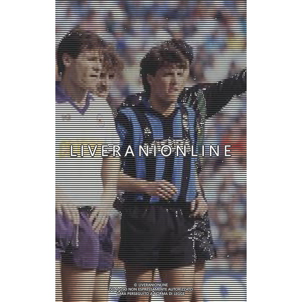 RETROSPETTIVA MASSIMO CIOCCI CALCIATORE NELLA FOTO MASSIMO CIOCCI CON LA MAGLIA DELL\' INTER AG ALDO LIVERANI SAS