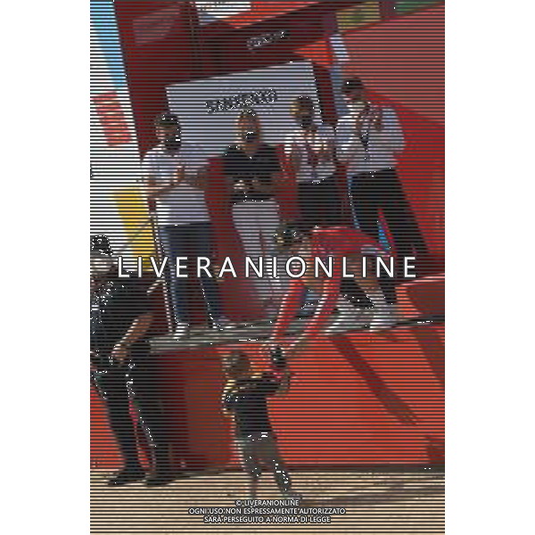 04-09-2021 Vuelta A Espana; Tappa 20 Sanxenxo - Castro De Herville De Mos; 2021, Jumbo - Visma; Roglic, Primoz; Figlio Roglic, Primoz; Castro De Herville De Mos; ©SIROTTI/AGENZIA ALDO LIVERANI SAS