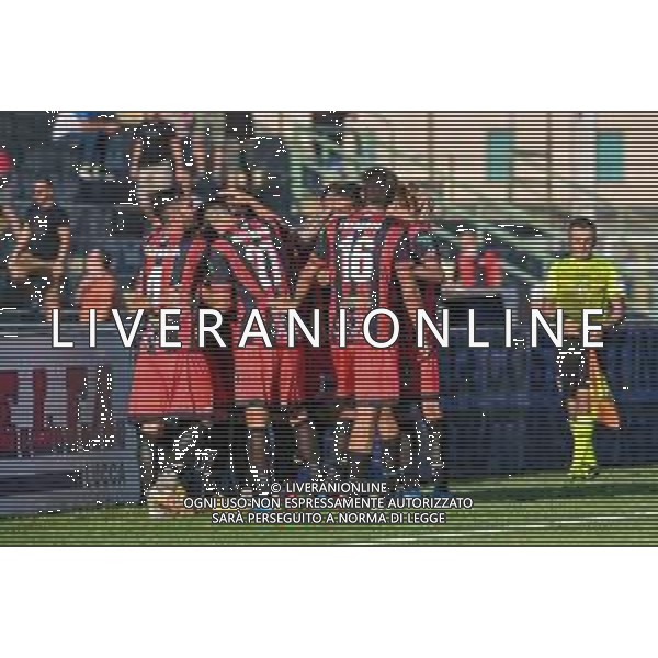 FagioliniF/LMedia - Lucchese vs Cesena - Campionato di Calcio Serie C - Lega Pro 2021/2022 05 settembre 2021 - Stadio Porta Elisa, Lucca, Italia Nella foto: Esultanza Lucchese dopo il gol di Francesco Corsinelli (Lucchese @FagioliniF/LMedia/AGENZIA ALDO LIVERANI SAS
