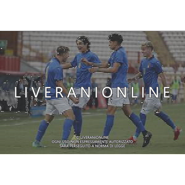 UEFA - Italia Under 21 vs Montenegro under 21- Qualificazioni al Campionato Europeo Under 21 2023 del 07/09/2021 nella foto: Esultanza italia dopo il goal di Lorenzo Colombo (Italy) ©Claudio Zamagni/Agenzia Aldo Liverani during qualifiers UEFA Championship Under 21 - 2023 match between Italy and Montenegro under 21 on september 07 2021. photo credit by Claudio Zamagni/Aldo Liverani Photo Agency/AGENZIA ALDO LIVERANI SAS