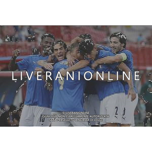 UEFA - Italia Under 21 vs Montenegro under 21- Qualificazioni al Campionato Europeo Under 21 2023 del 07/09/2021 nella foto: Esultanza italia dopo il goal di Lorenzo Colombo (Italy) ©Claudio Zamagni/Agenzia Aldo Liverani during qualifiers UEFA Championship Under 21 - 2023 match between Italy and Montenegro under 21 on september 07 2021. photo credit by Claudio Zamagni/Aldo Liverani Photo Agency/AGENZIA ALDO LIVERANI SAS