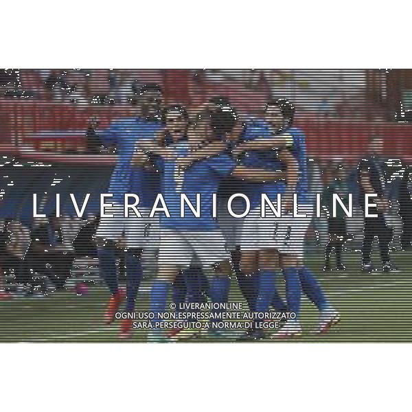 UEFA - Italia Under 21 vs Montenegro under 21- Qualificazioni al Campionato Europeo Under 21 2023 del 07/09/2021 nella foto: Esultanza italia dopo il goal di Lorenzo Colombo (Italy) ©Claudio Zamagni/Agenzia Aldo Liverani during qualifiers UEFA Championship Under 21 - 2023 match between Italy and Montenegro under 21 on september 07 2021. photo credit by Claudio Zamagni/Aldo Liverani Photo Agency/AGENZIA ALDO LIVERANI SAS