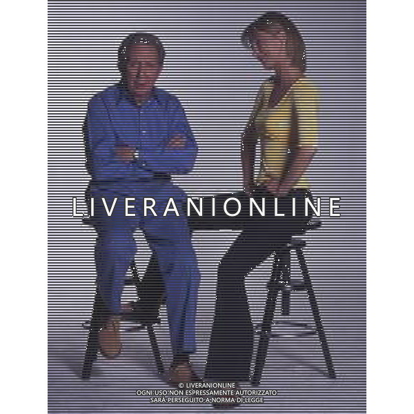 RETROSPETTIVA MIKE BONGIORNO PRESENTATORE TELEVISIVO NELLA FOTO MIKE BONGIORNO CON HELEN HIDDING AG ALDO LIVERANI SAS