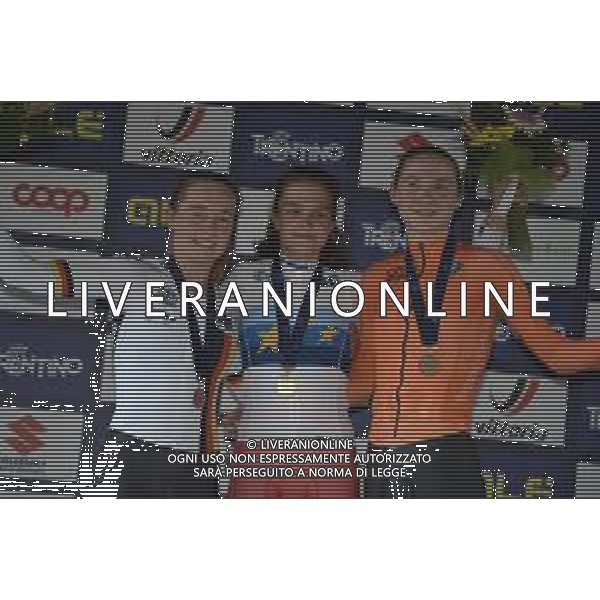 08-09-2021 European Championships Cronometro Junior Women; 2021, Russia; 2021, Germany; 2021, Olanda; Ivanchenko, Alena; Niedermaier, Antonia; Uijen, Elis; Trento; ©SIROTTI/AGENZIA ALDO LIVERANI SAS
