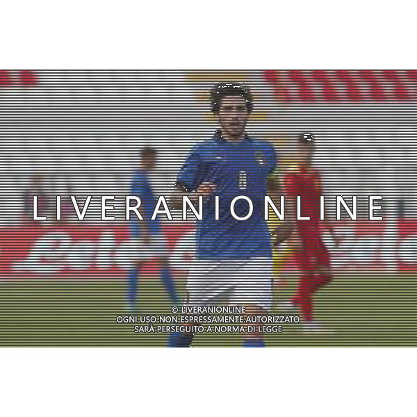 UEFA - Italia Under 21 vs Montenegro under 21- Qualificazioni al Campionato Europeo Under 21 2023 del 07/09/2021 nella foto: Sandro Tonali (Italy) ©Claudio Zamagni/Agenzia Aldo Liverani Sandro Tonali (Italy) during qualifiers UEFA Championship Under 21 - 2023 match between Italy and Montenegro under 21 on september 07 2021. photo credit by Claudio Zamagni/Aldo Liverani Photo Agency/AGENZIA ALDO LIVERANI SAS