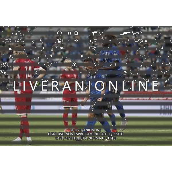 ITALIA vs LITUANIA Qualificazioni Europee del gruppo C ai Mondiali del Qatar 2022 del 08/09/2021 - nella foto: esultanza Raspadori Giacomo(Italia)-Kean Moise(Italia)-dopo il goal di Raspadori Giacomo(Italia)- ©Claudio Zamagni/Agenzia Aldo Liverani s.a.s. during European Qualifying Round of FIFA World Championship of Qatar 2022 between Italy and Lituania at Mapei Stadium on september 08 2021 in Reggio Emilia photo credit by Claudio Zamagni/Aldo Liverani Photo Agency/AGENZIA ALDO LIVERANI SAS