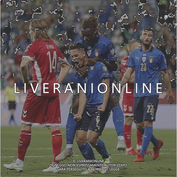 ITALIA vs LITUANIA Qualificazioni Europee del gruppo C ai Mondiali del Qatar 2022 del 08/09/2021 - nella foto: esultanza Raspadori Giacomo(Italia)-Kean Moise(Italia)-dopo il goal di Raspadori Giacomo(Italia)- ©Claudio Zamagni/Agenzia Aldo Liverani s.a.s. during European Qualifying Round of FIFA World Championship of Qatar 2022 between Italy and Lituania at Mapei Stadium on september 08 2021 in Reggio Emilia photo credit by Claudio Zamagni/Aldo Liverani Photo Agency/AGENZIA ALDO LIVERANI SAS