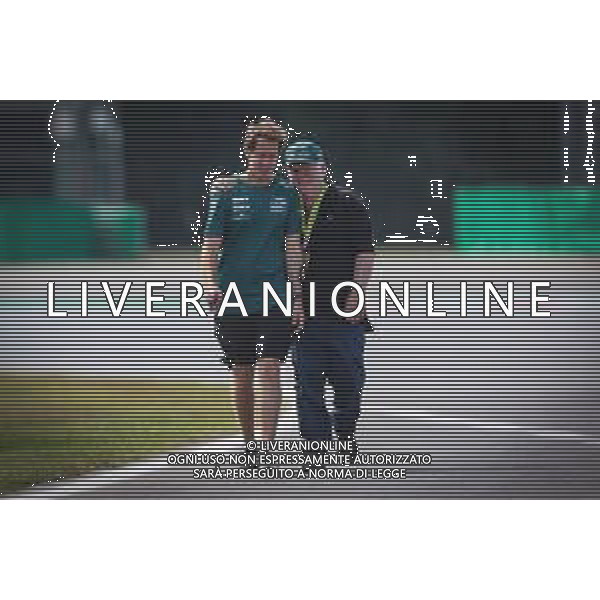 Sebastian Vettel (GER) Aston Martin F1 Team walks the circuit with his father Norbert Vettel (GER 09.09.2021. Formula 1 World Championship, Rd 14, Italian Grand Prix, Monza, Italy, Preparation Day. - www.xpbimages.com, EMail: requests@xpbimages.com ¬© Copyright: Charniaux / XPB Images/AGENZIA ALDO LIVERANI SAS - ITALY ONLY EDITORIAL USE ONLY