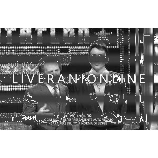 PENTATLON gioco televisivo a premi, trasmesso su Canale 5 nel 1987, condotto da Mike Bongiorno Nella foto con il ciclista Gianbattista Baronchelli ©Archivio Giovanni Liverani / AGENZIA ALDO LIVERANI SAS