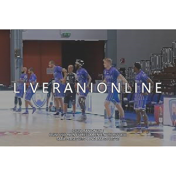 CasoniM/LMedia - Vanoli Basket Cremona VS Banco di Sardegna Sassari - Basket Supercoppa Italiana 10 settembre 2021 - Pala Radi, Cremona, Italia Nella foto: Banco di Sardegna Sassari @CasoniM/LMedia/ AGENZIA ALDO LIVERANI SAS