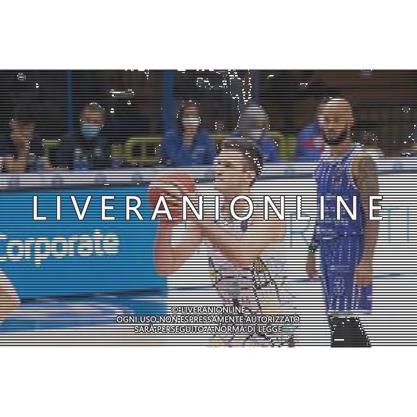 CasoniM/LMedia - Vanoli Basket Cremona VS Banco di Sardegna Sassari - Basket Supercoppa Italiana 10 settembre 2021 - Pala Radi, Cremona, Italia Nella foto: PECCHIA Andrea (Vanoli Cremona) al tiro libero @CasoniM/LMedia/ AGENZIA ALDO LIVERANI SAS