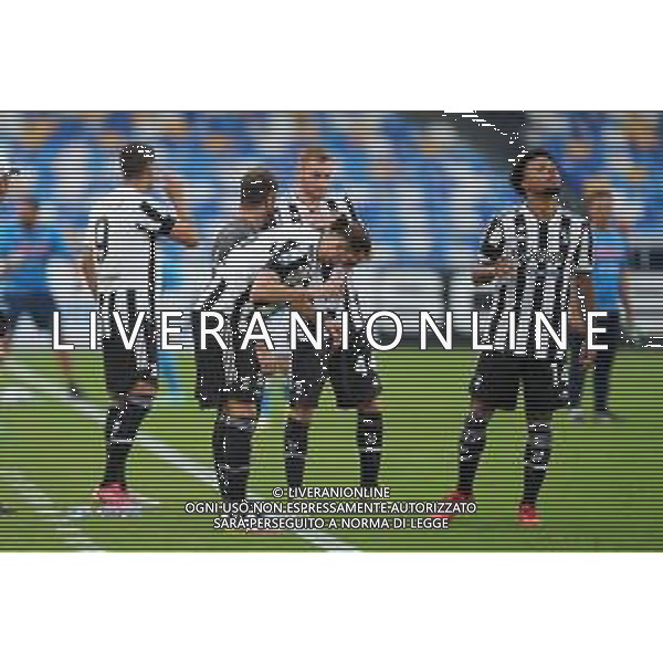 NAPOLI - JUVENTUS CAMPIONATO CALCIO SERIE A TIM 11.09.2021 NELLA FOTO Dejan Kulusevski, Weston Mckennie, Adrien Rabiot durante il cooling break ©MOSCA/ AGENZIA ALDO LIVERANI SAS