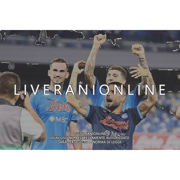 NAPOLI - JUVENTUS CAMPIONATO CALCIO SERIE A TIM 11.09.2021 NELLA FOTO esultanza fine gara giocatori napoli - Lorenzo Insigne Giovanni Di Lorenzo Fabian Ruiz ©MOSCA/ AGENZIA ALDO LIVERANI SAS
