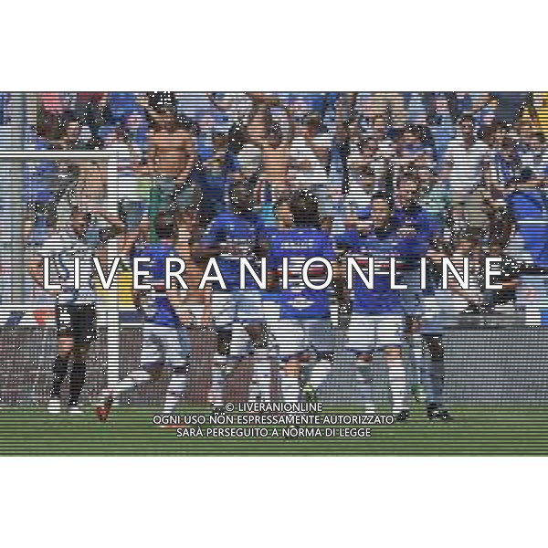 Genova 12.09.2021 Stadio Luigi Ferraris Sampdoria vs Inter Campionato Serie A 2021/2022 ©Manuela Viganti/Agenzia Aldo Liverani Nella foto: esultanza sampdoria dopo il gol di maya yoshida ©VIGANTI/ AGENZIA ALDO LIVERANI SAS