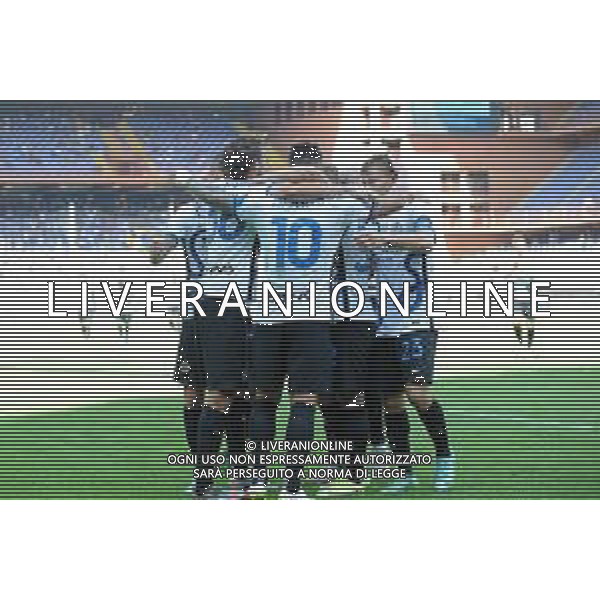 Genova 12.09.2021 Stadio Luigi Ferraris Sampdoria vs Inter Campionato Serie A 2021/2022 ©Manuela Viganti/Agenzia Aldo Liverani Nella foto: esultanza inter dopo il gol di lautaro martinez ©VIGANTI/ AGENZIA ALDO LIVERANI SAS