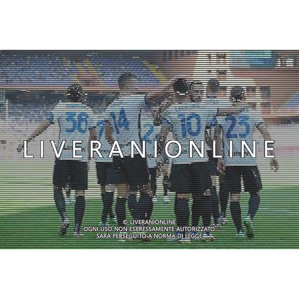 Genova 12.09.2021 Stadio Luigi Ferraris Sampdoria vs Inter Campionato Serie A 2021/2022 ©Manuela Viganti/Agenzia Aldo Liverani Nella foto: esultanza inter dopo il gol di lautaro martinez ©VIGANTI/ AGENZIA ALDO LIVERANI SAS