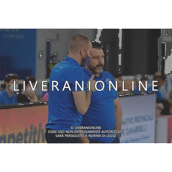 TommasiniR/LMedia - Germani Brescia VS GeVi Napoli - Basket Supercoppa Italiana 11 settembre 2021 - Pala Leonessa, Brescia, Italia Nella foto: Alessandro Magro - Head coach of Germani Basket Brescia @TommasiniR/LMedia AG ALDO LIVERANI SAS