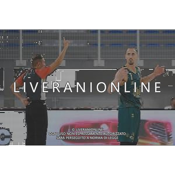 TommasiniR/LMedia - Germani Brescia VS GeVi Napoli - Basket Supercoppa Italiana 11 settembre 2021 - Pala Leonessa, Brescia, Italia Nella foto: Protest of John Petrucelli - Germani Basket Brescia @TommasiniR/LMedia AG ALDO LIVERANI SAS