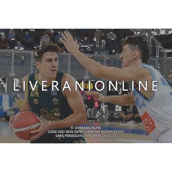 TommasiniR/LMedia - Germani Brescia VS GeVi Napoli - Basket Supercoppa Italiana 11 settembre 2021 - Pala Leonessa, Brescia, Italia Nella foto: Contrast between Tommaso Laquintana - Germani Basket Brescia ans Lorenzo Uglietti - GeVi Napoli Basket @TommasiniR/LMedia AG ALDO LIVERANI SAS