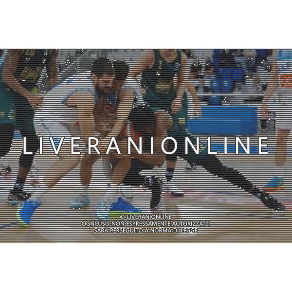 TommasiniR/LMedia - Germani Brescia VS GeVi Napoli - Basket Supercoppa Italiana 11 settembre 2021 - Pala Leonessa, Brescia, Italia Nella foto: Contrast between Paul Eboua - Germani Basket Brescia and Andrea Zerini - GeVi Napoli Basket @TommasiniR/LMedia AG ALDO LIVERANI SAS