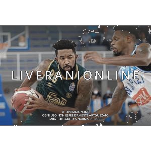 TommasiniR/LMedia - Germani Brescia VS GeVi Napoli - Basket Supercoppa Italiana 11 settembre 2021 - Pala Leonessa, Brescia, Italia Nella foto: Michael Cobbins - Germani Basket Brescia and Frank Elegar - GeVi Napoli Basket @TommasiniR/LMedia AG ALDO LIVERANI SAS