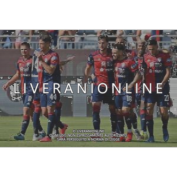 12-9-2021. Cagliari Calcio - Genoa Cricket and Football Club. 3° giornata Serie A calcio 2021-2022. Italia, Sardegna, Cagliari, Stadio Unipol Domus. Salvatore Moi/Aldo Liverani s.a.s. Nella foto:gol ed esultanza di Luca Ceppitelli Cagliari contro Genoa in casa / AGENZIA ALDO LIVERANI SAS