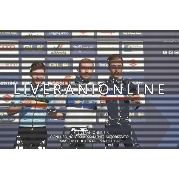 12-09-2021 European Championships Elite; 2021, Bahrain - Victorious; 2021, Deceuninck - Quick Step; 2021, Ag2r - Citroen; Colbrelli, Sonny; Evenepoel, Remco; Cosnefroy, Benoit; Trento; ©SIROTTI / AGENZIA ALDO LIVERANI SAS
