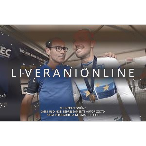 12-09-2021 European Championships Elite; 2021, Bahrain - Victorious; Colbrelli, Sonny; Cassani, Davide; Trento; ©SIROTTI / AGENZIA ALDO LIVERANI SAS