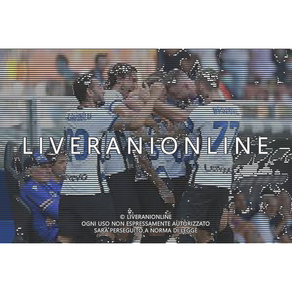 Genova 12.09.2021 Stadio Luigi Ferraris Sampdoria vs Inter Campionato Serie A 2021/2022 ©Manuela Viganti/Agenzia Aldo Liverani Nella foto: esultanza dell\'inter dopo il gol di federico dimarco ©VIGANTI/AGENZIA ALDO LIVERANI SAS