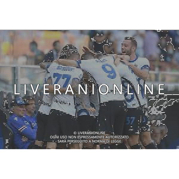 Genova 12.09.2021 Stadio Luigi Ferraris Sampdoria vs Inter Campionato Serie A 2021/2022 ©Manuela Viganti/Agenzia Aldo Liverani Nella foto: esultanza dell\'inter dopo il gol di federico dimarco ©VIGANTI/AGENZIA ALDO LIVERANI SAS