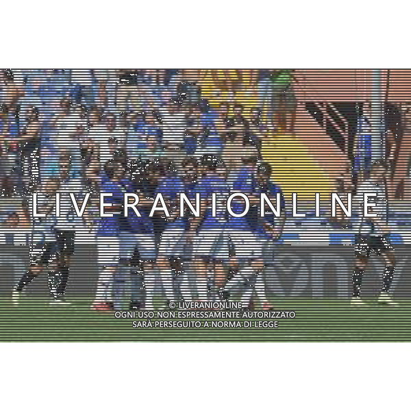 Genova 12.09.2021 Stadio Luigi Ferraris Sampdoria vs Inter Campionato Serie A 2021/2022 ©Manuela Viganti/Agenzia Aldo Liverani Nella foto: esultanza della sampdoria dopo il gol di maya yoshida ©VIGANTI/AGENZIA ALDO LIVERANI SAS