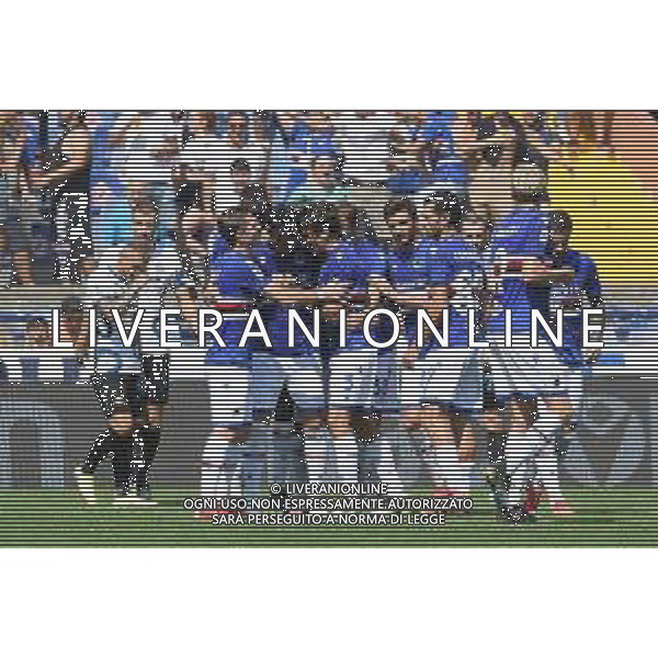 Genova 12.09.2021 Stadio Luigi Ferraris Sampdoria vs Inter Campionato Serie A 2021/2022 ©Manuela Viganti/Agenzia Aldo Liverani Nella foto: esultanza della sampdoria dopo il gol di maya yoshida ©VIGANTI/AGENZIA ALDO LIVERANI SAS