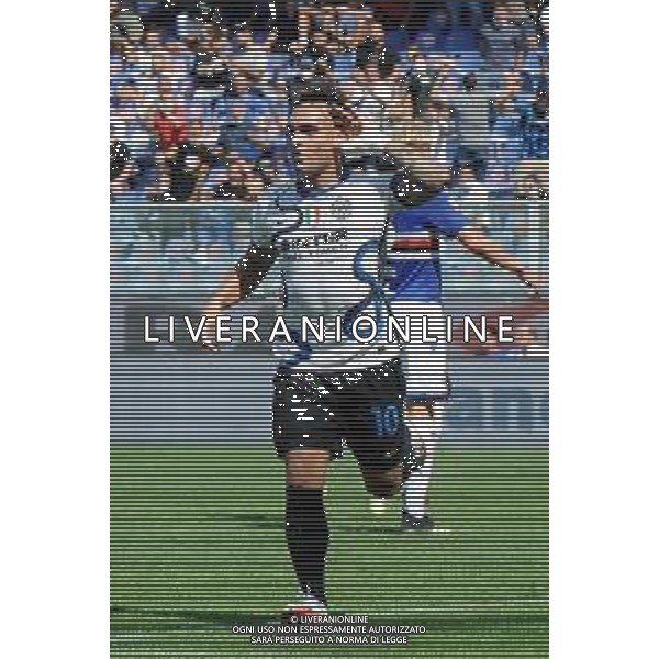 Genova 12.09.2021 Stadio Luigi Ferraris Sampdoria vs Inter Campionato Serie A 2021/2022 ©Manuela Viganti/Agenzia Aldo Liverani Nella foto: esultanza di lautaro martinez dopo il gol ©VIGANTI/AGENZIA ALDO LIVERANI SAS