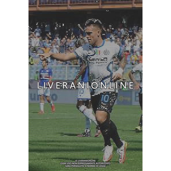 Genova 12.09.2021 Stadio Luigi Ferraris Sampdoria vs Inter Campionato Serie A 2021/2022 ©Manuela Viganti/Agenzia Aldo Liverani Nella foto: esultanza di lautaro martinez dopo il gol ©VIGANTI/AGENZIA ALDO LIVERANI SAS