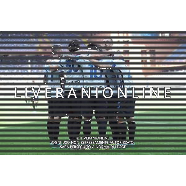 Genova 12.09.2021 Stadio Luigi Ferraris Sampdoria vs Inter Campionato Serie A 2021/2022 ©Manuela Viganti/Agenzia Aldo Liverani Nella foto: esultanza dell\'inter dopo il gol di lautaro martinez ©VIGANTI/AGENZIA ALDO LIVERANI SAS