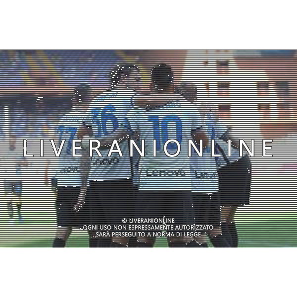 Genova 12.09.2021 Stadio Luigi Ferraris Sampdoria vs Inter Campionato Serie A 2021/2022 ©Manuela Viganti/Agenzia Aldo Liverani Nella foto: esultanza dell\'inter dopo il gol di lautaro martinez ©VIGANTI/AGENZIA ALDO LIVERANI SAS