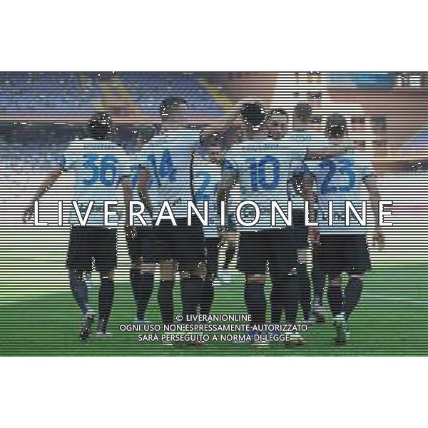 Genova 12.09.2021 Stadio Luigi Ferraris Sampdoria vs Inter Campionato Serie A 2021/2022 ©Manuela Viganti/Agenzia Aldo Liverani Nella foto: esultanza dell\'inter dopo il gol di lautaro martinez ©VIGANTI/AGENZIA ALDO LIVERANI SAS