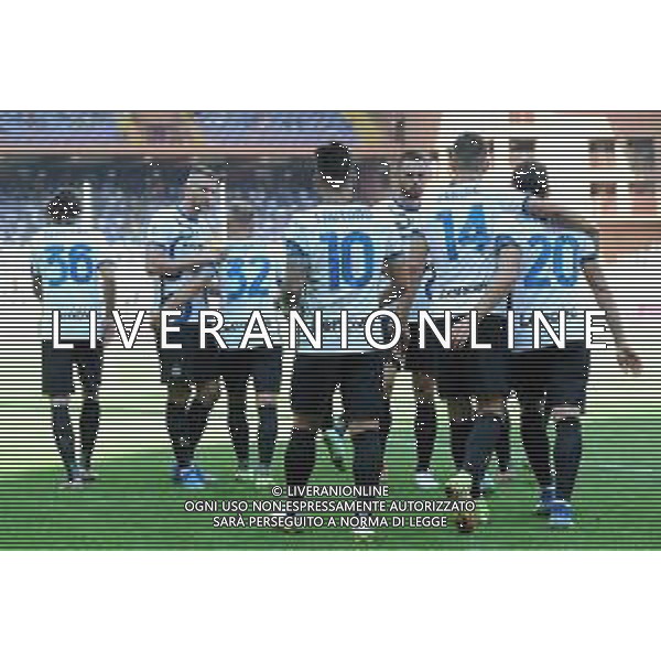 Genova 12.09.2021 Stadio Luigi Ferraris Sampdoria vs Inter Campionato Serie A 2021/2022 ©Manuela Viganti/Agenzia Aldo Liverani Nella foto: esultanza dell\'inter dopo il gol di lautaro martinez ©VIGANTI/AGENZIA ALDO LIVERANI SAS