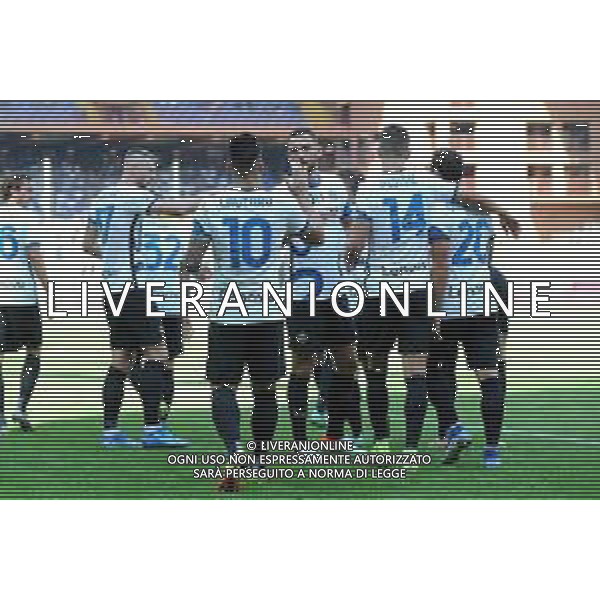 Genova 12.09.2021 Stadio Luigi Ferraris Sampdoria vs Inter Campionato Serie A 2021/2022 ©Manuela Viganti/Agenzia Aldo Liverani Nella foto: esultanza dell\'inter dopo il gol di lautaro martinez ©VIGANTI/AGENZIA ALDO LIVERANI SAS