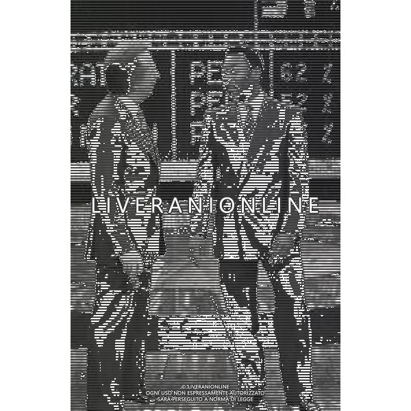 IL CALCIATORE BRASILIANO PELE\' EDSON ARANTES DO NASCIMENTO CON MIKE BONGIORNO OSPITE A \'PENTATLON\' A MILANO NEL 1987 - RETROSPETTIVA ©Archivio Giovanni Liverani / AGENZIA ALDO LIVERANI SAS
