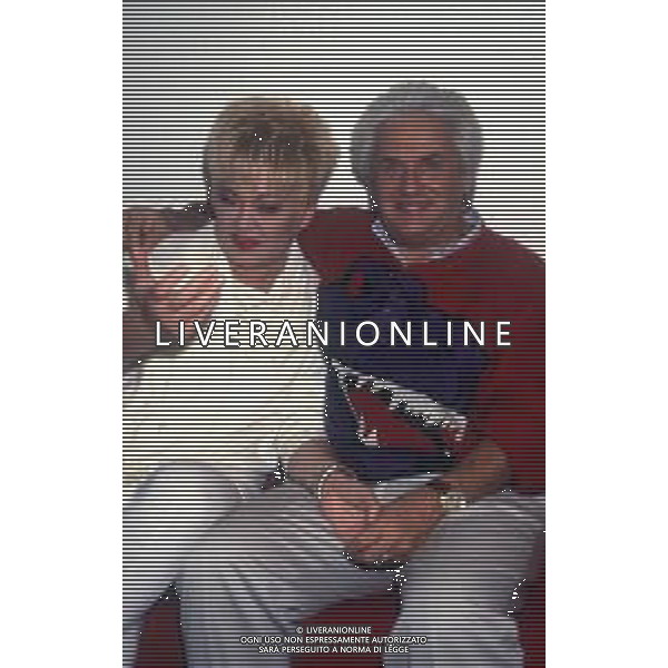 RETROSPETTIVA WANNA MARCHI PRESENTATRICE TELEVISIVA NELLA FOTO WANNA MARCHI CON IL COMPAGNO FRANCESCO CAMPANA IL GIORNO 17-12-1990 AG ALDO LIVERANI SAS