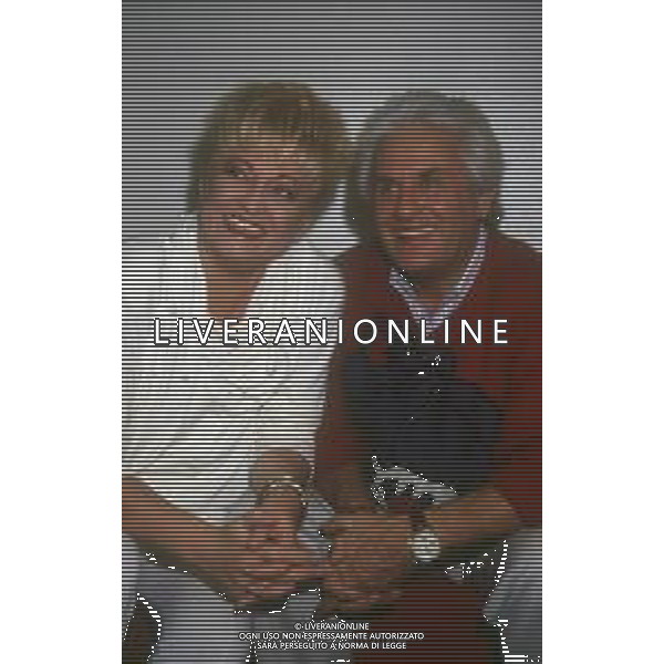 RETROSPETTIVA WANNA MARCHI PRESENTATRICE TELEVISIVA NELLA FOTO WANNA MARCHI CON IL COMPAGNO FRANCESCO CAMPANA IL GIORNO 17-12-1990 AG ALDO LIVERANI SAS