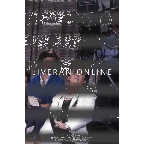RETROSPETTIVA WANNA MARCHI PRESENTATRICE TELEVISIVA NELLA FOTO WANNA MARCHI NELL\'ANNO 1986 NELLA TRASMISSIONE TELEVISIVA “WANNA MARCHI SHOW“ RETE A AG ALDO LIVERANI SAS
