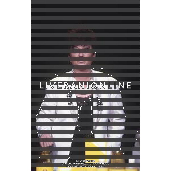 RETROSPETTIVA WANNA MARCHI PRESENTATRICE TELEVISIVA NELLA FOTO WANNA MARCHI NELL\'ANNO 1986 NELLA TRASMISSIONE TELEVISIVA “WANNA MARCHI SHOW“ RETE A AG ALDO LIVERANI SAS