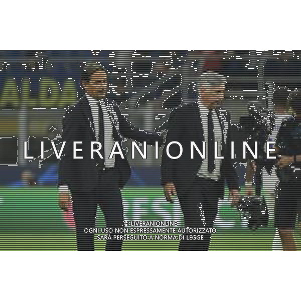 Simone Inzaghi allenatore Inter e Carlo Ancelotti alleatore Real Madrid a fine gara Inter vs Real Madrid UEFA Champions League fase a gironi 1a giornata - gruppo D Milano 15-09-2021 Stadio Giuseppe Meazza - San Siro foto Roberto Garavaglia/ag. Aldo Liverani sas / AGENZIA ALDO LIVERANI SAS