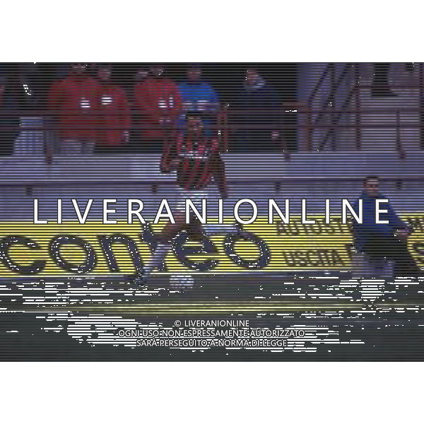 RETROSPETTIVA STEFANO SALVATORI CALCIATORE NELLA FOTO STEFANO SALVATORI CON LA MAGLIA DEL MILAN CALCIO AG ALDO LIVERANI SAS